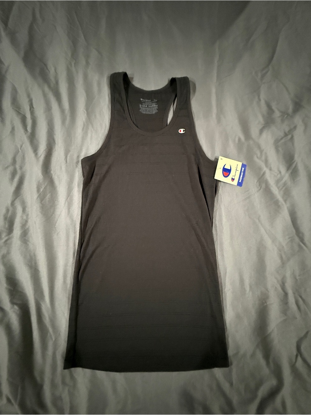 Champion Black Racerback Muscle Tank Top with Logo